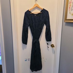 NWT Eve LuLaRoe Elegant Navy Shimmer Lace Large